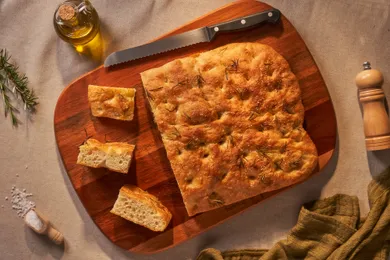 Focaccia de Alecrim e Sal Grosso